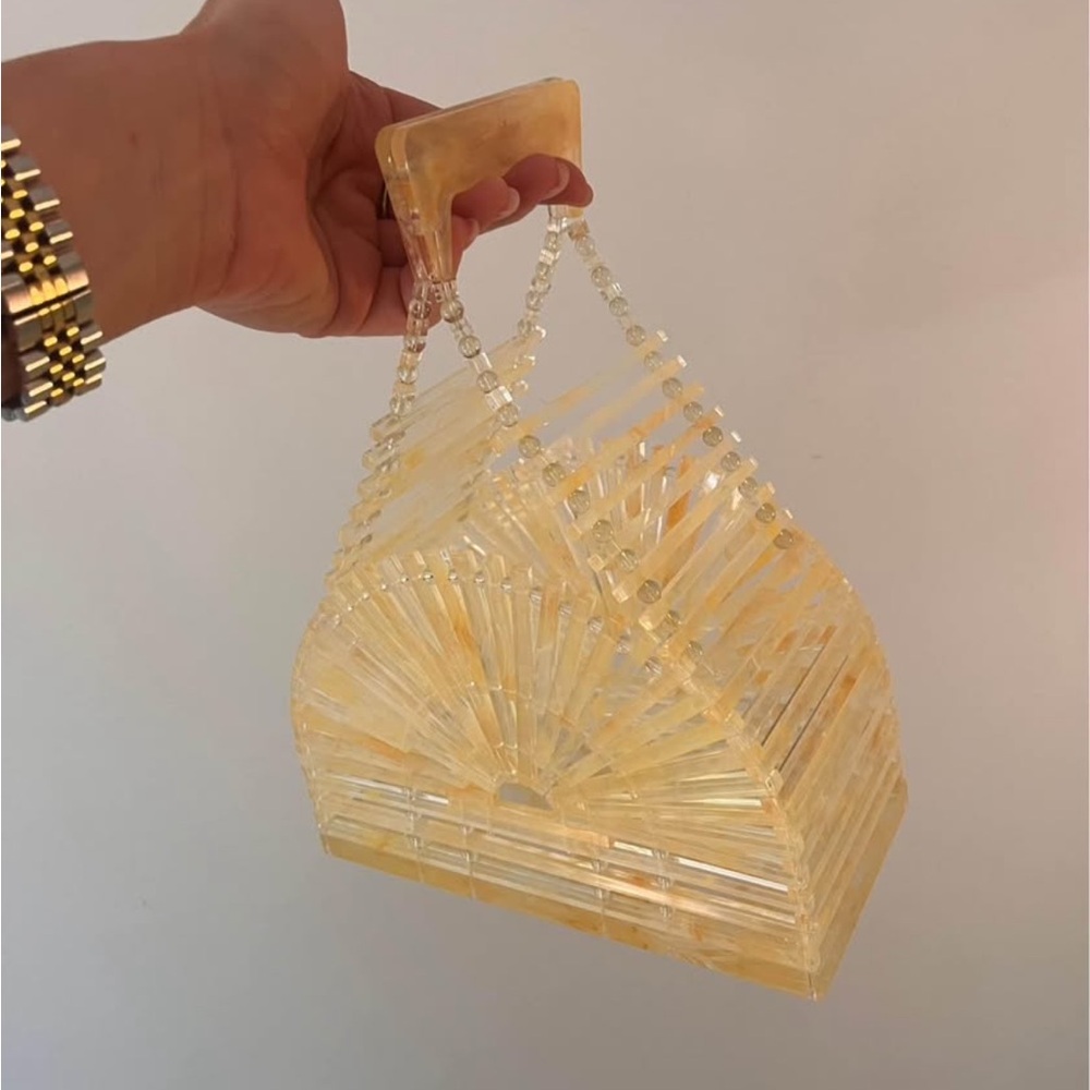 Cult Gaia Mini Cupola Yellow Acrylic Bag